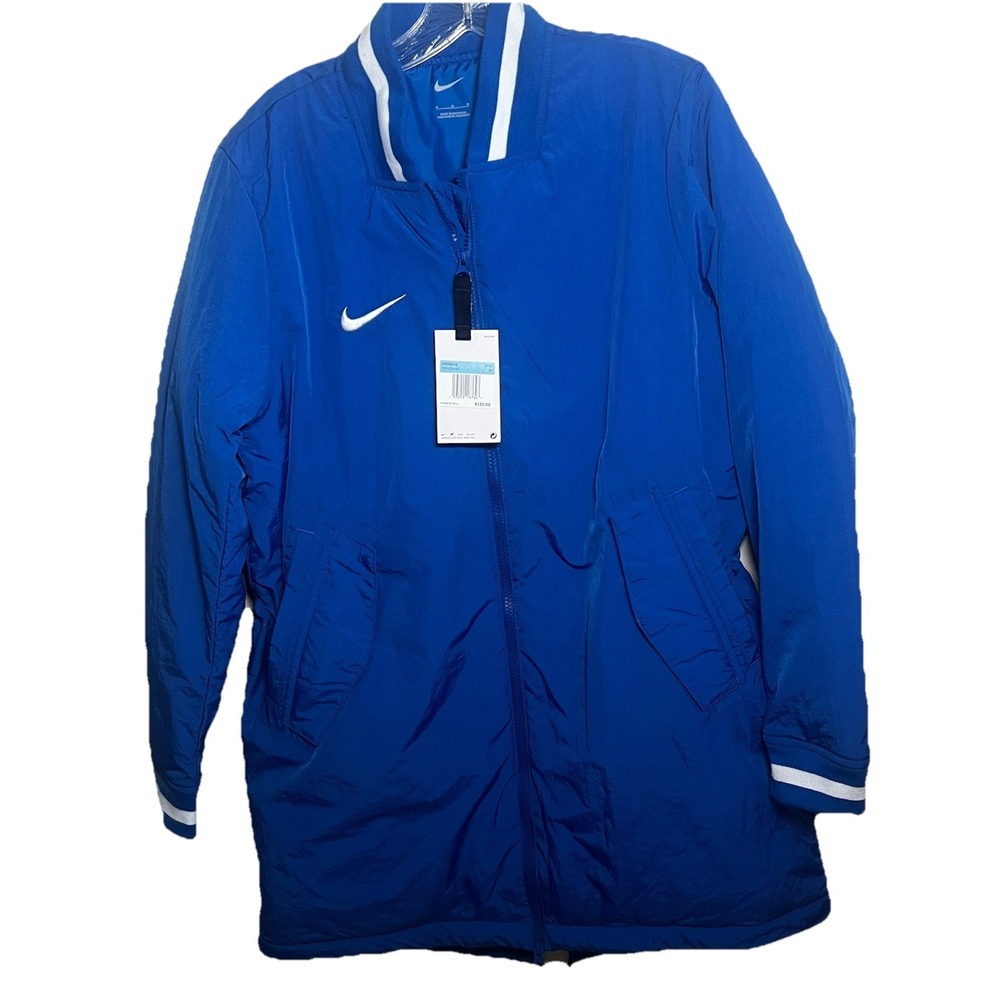 Nike Women's Jacket Large Long‎ Dugout Bench Blue Zip DC9103-493 Softball New M
